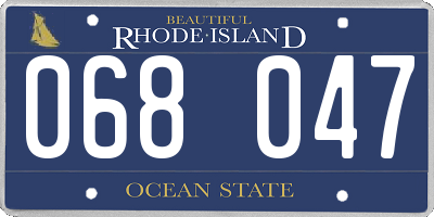RI license plate 068047