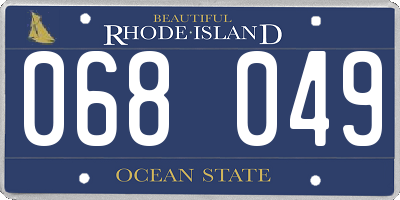 RI license plate 068049