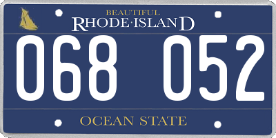 RI license plate 068052