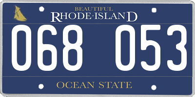 RI license plate 068053