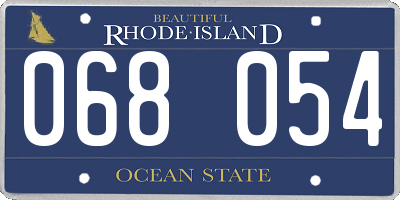 RI license plate 068054