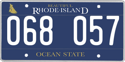 RI license plate 068057