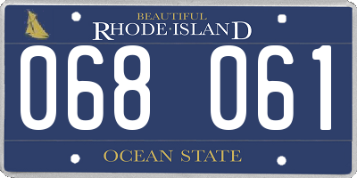 RI license plate 068061