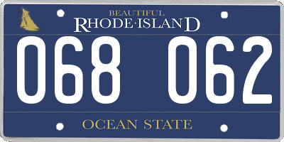 RI license plate 068062