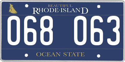 RI license plate 068063