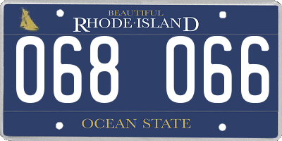 RI license plate 068066