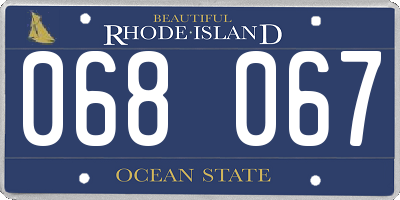 RI license plate 068067