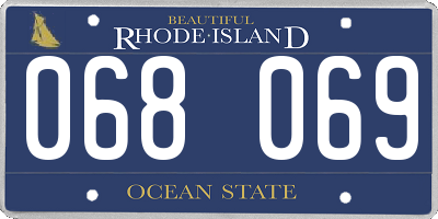 RI license plate 068069