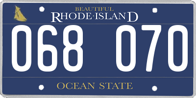 RI license plate 068070