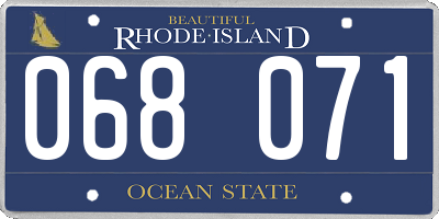 RI license plate 068071