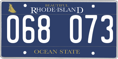 RI license plate 068073