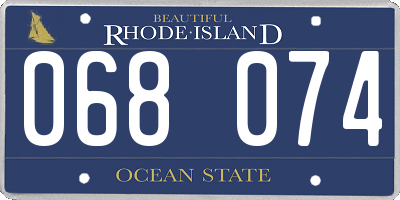 RI license plate 068074