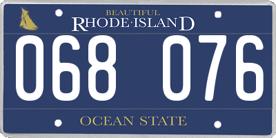RI license plate 068076
