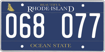 RI license plate 068077