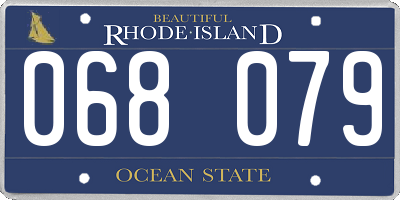 RI license plate 068079