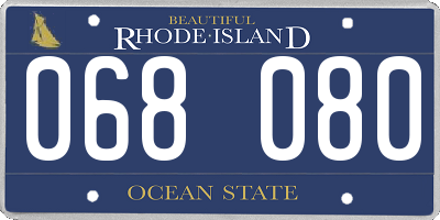 RI license plate 068080