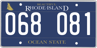RI license plate 068081