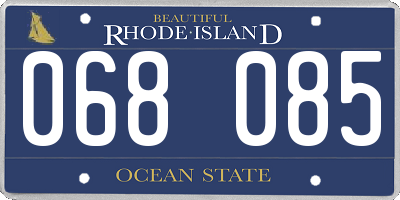 RI license plate 068085