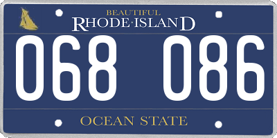 RI license plate 068086