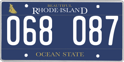 RI license plate 068087