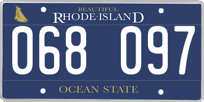RI license plate 068097