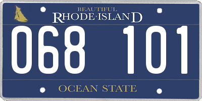 RI license plate 068101
