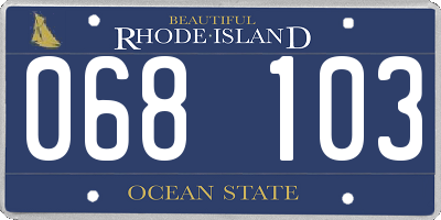 RI license plate 068103