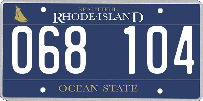 RI license plate 068104