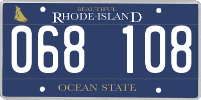 RI license plate 068108