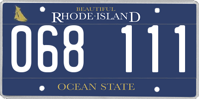 RI license plate 068111