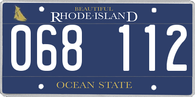 RI license plate 068112