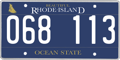 RI license plate 068113