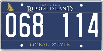 RI license plate 068114