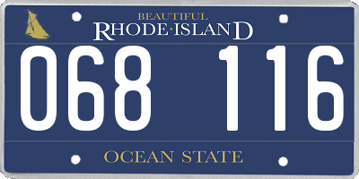 RI license plate 068116
