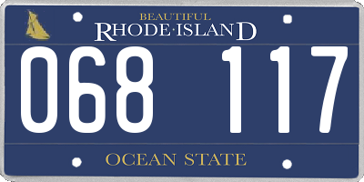 RI license plate 068117