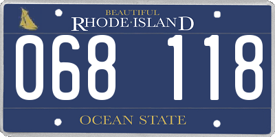 RI license plate 068118