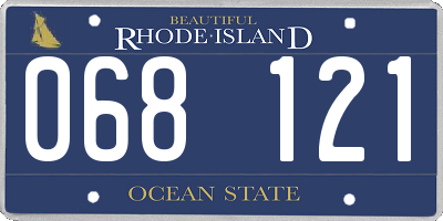 RI license plate 068121