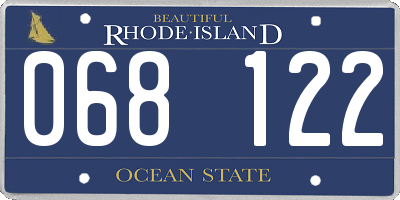 RI license plate 068122