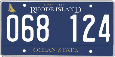 RI license plate 068124