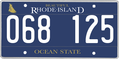 RI license plate 068125