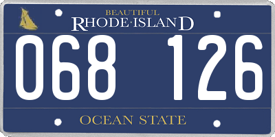 RI license plate 068126