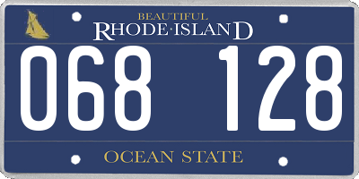 RI license plate 068128