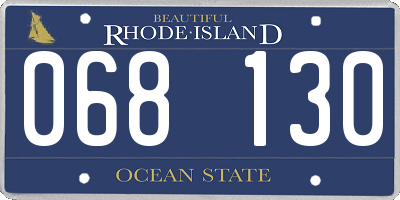 RI license plate 068130