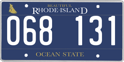 RI license plate 068131