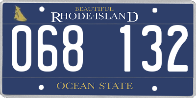 RI license plate 068132