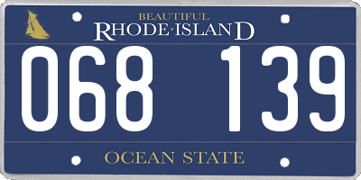 RI license plate 068139