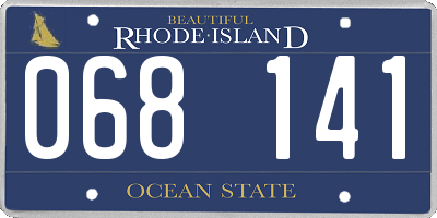 RI license plate 068141