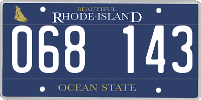 RI license plate 068143