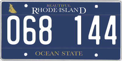 RI license plate 068144