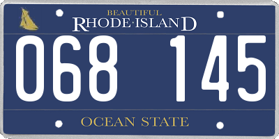 RI license plate 068145